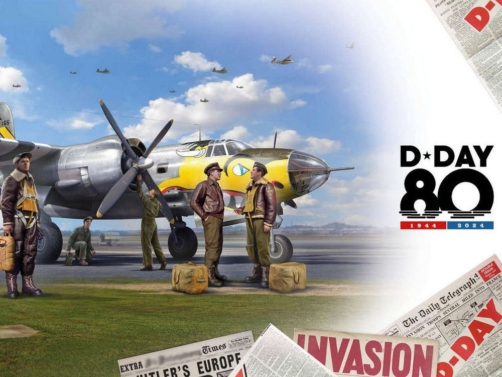 ICM 1/48 B-26B Marauder Bomber with USAAF Pilots & Ground Personnel Figures