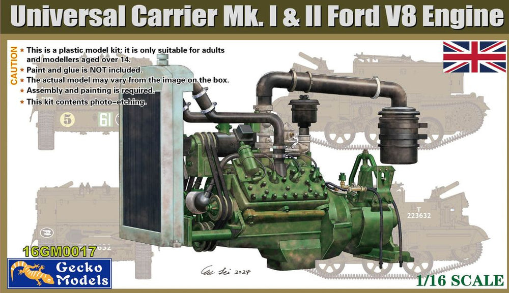 Gecko 1/16 WW2 Allied Universal Carrier Mk.I & II Ford V8 Engine