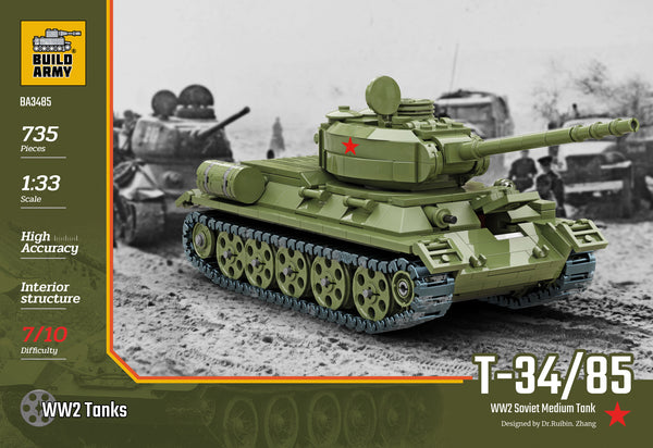 Build Army WW2 Brick building model kit Soviet T34/85