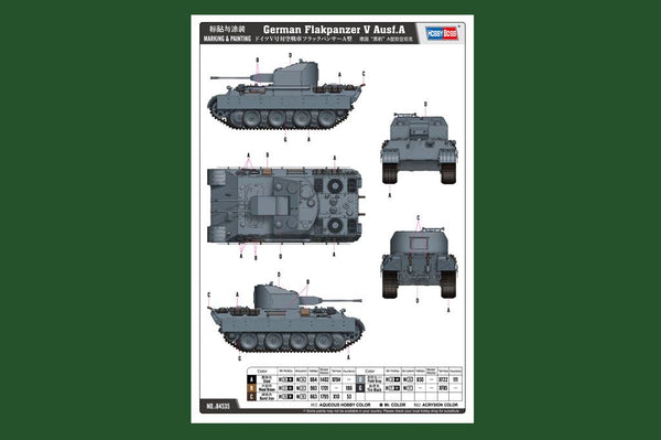 Hobbyboss 1/35 scale WW2 German Flakpanzer V Ausf. A plastic model armor kit