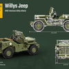 Build Army Brick building model WW2 USA Willys MB Jeep Utility Vehicle