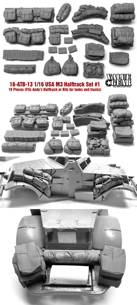 Valuegear 1/16 Scale WW2 US American M3 Halftrack stowage Set #1 (Double Sized 1/16 Set)