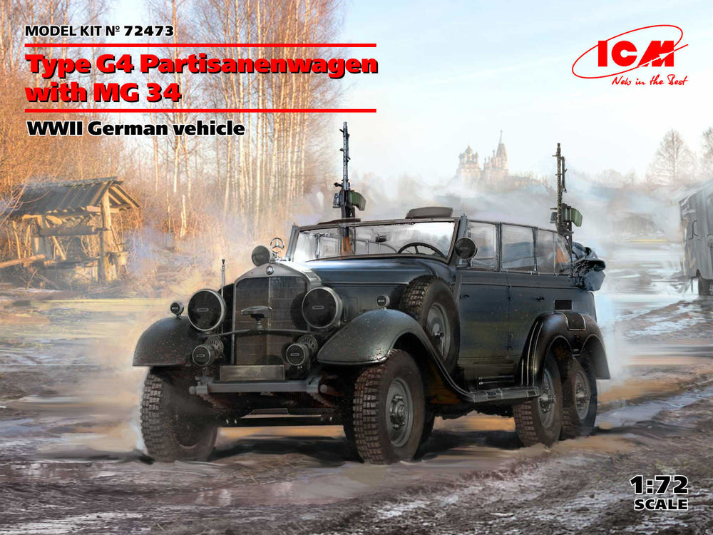 ICM VEHICLES 1:72 WW2 Type G4 Partisanenwagen with MG 34, WWII German Vehicle