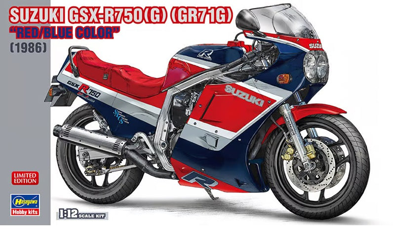 Hasegawa 1:12 Suzuki GSX-R750(G) (Gr71G) Red-Blue Colour