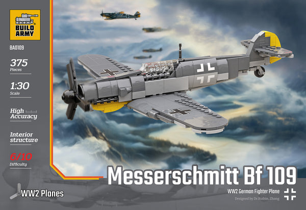 Build Army Brick building model WW2 GERMAN Messerschmitt Bf 109