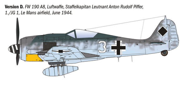 Italeri 1/72 AIRCRAFT WW2 German Focke-Wulf Fw 190 A-8/F Aces