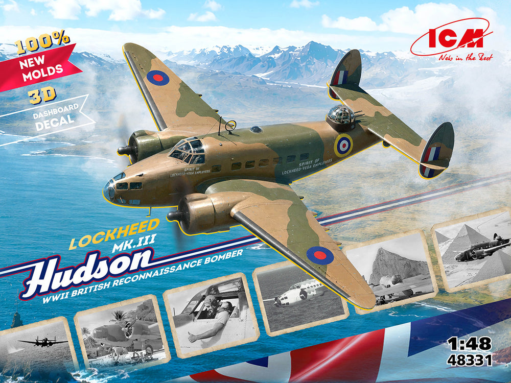 ICM 1/48 scale WW2 RAF Lockheed Hudson Mk. III WWII British Reconnaissance Bomber