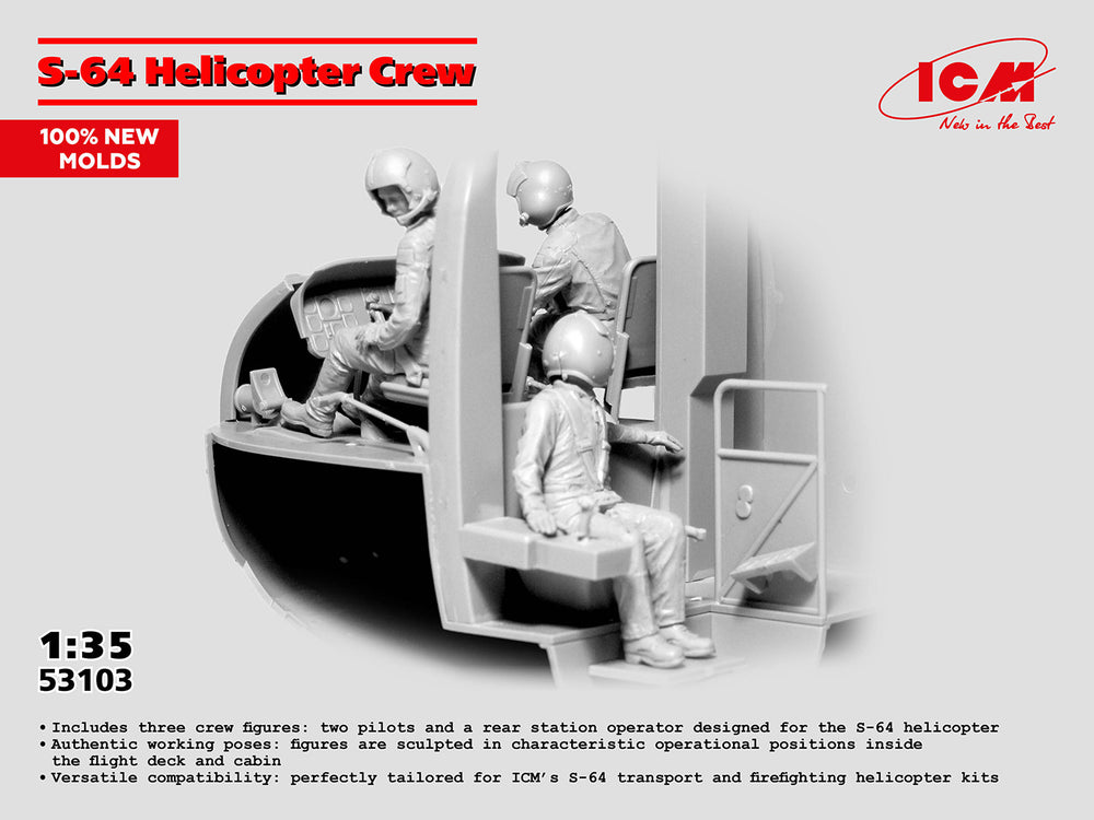 ICM 1/35 scale S-64 Helicopter Crew (3 Figures)