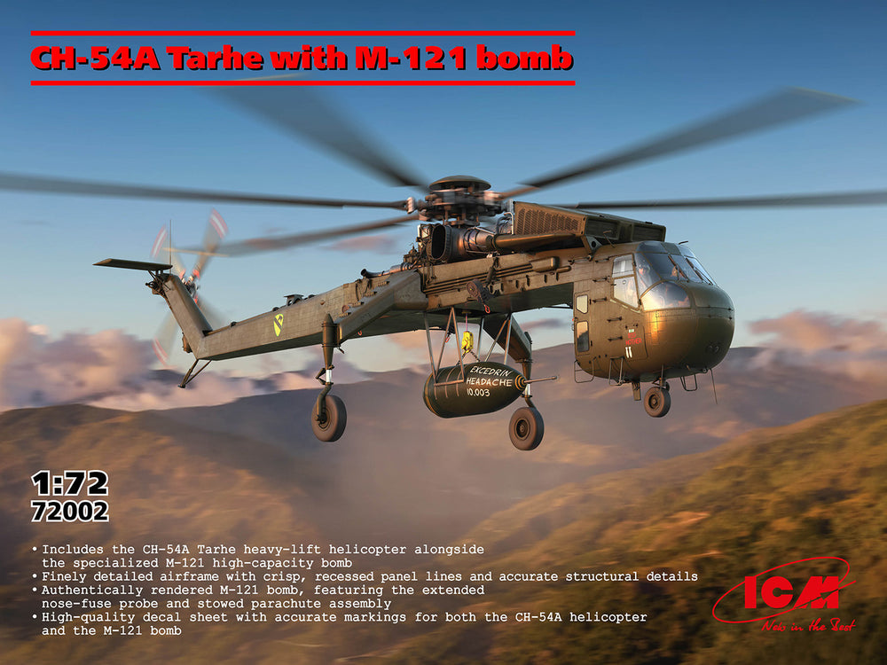 ICM 1/72 scale Sikorsky CH-54A Tarhe Helicopter with M-121 Bomb