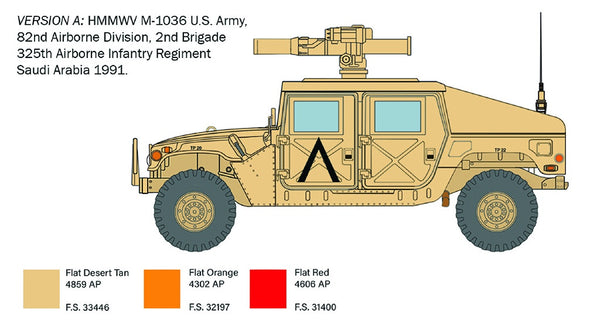 Italeri 1/35 HMMWV M966 TOW CARRIER military model kit