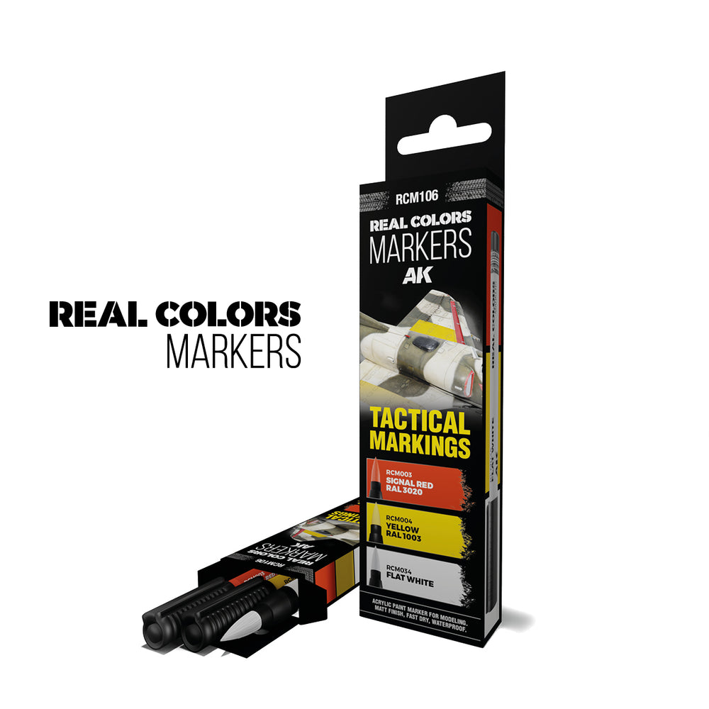 AK Interactive Real Colour Marker - TACTICAL MARKINGS - SET 3 REAL COLORS MARKERS