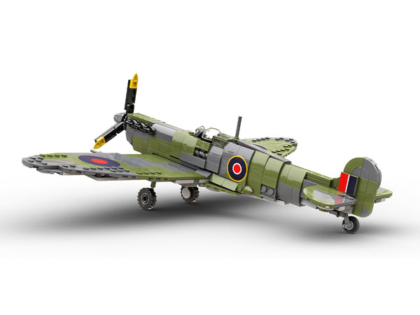 Build Army Brick building model WW2 British  Supermarine Spitfire Mk Vb Fighter Plane