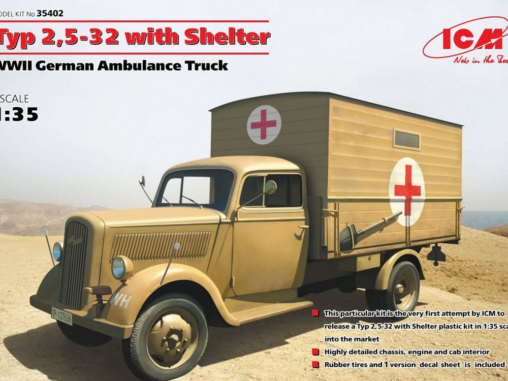 ICM 1/35 WW2 Typ 2,5-32 with Shelter, WWII German Ambulance Truck