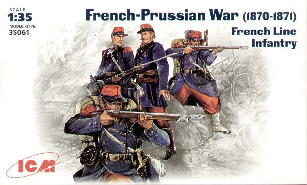 ICM 1/35 French Line Infantry (1870-1871) (4 figures - 1 officer, 3 soldiers)