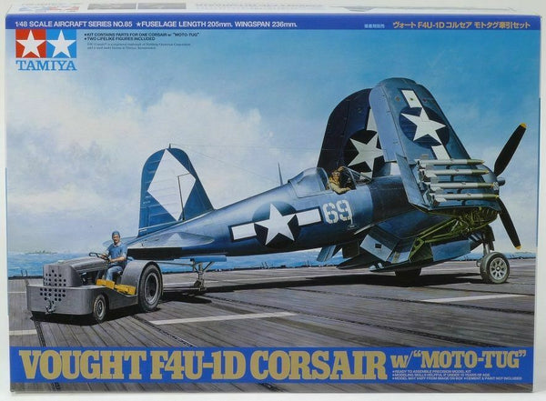 TAMIYA 1/48 Scale AIRCRAFT WW2 USN VOUGHT F4U-1D CORSAIR WITH MOTO TUG