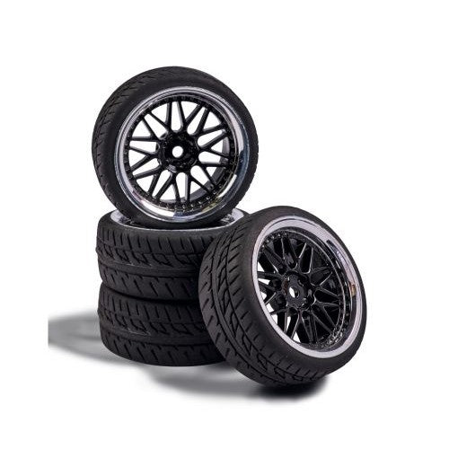 CARSON R/C 1:10 Wheel Set Y-Design1 (4) bl./chrome