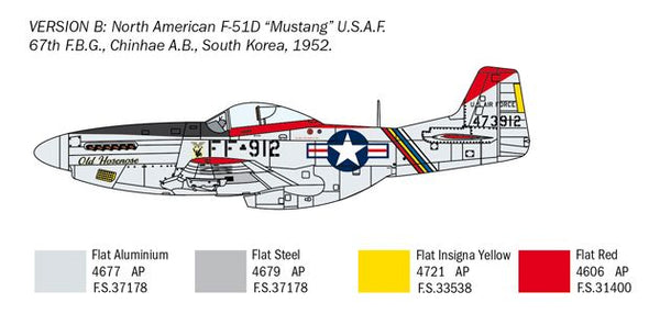 Italeri 1/72 F-51D Mustang “Korean War” plane aircraft model kit