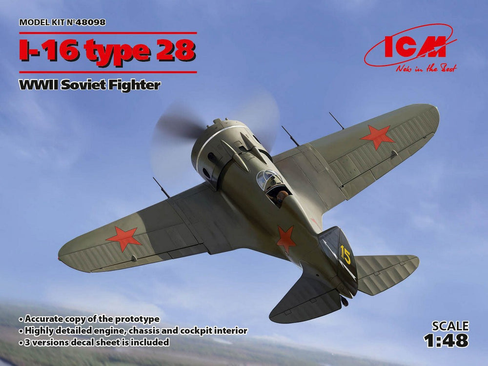 ICM 1/48 scale WW2 I-16 type 28, WWII Soviet Fighter