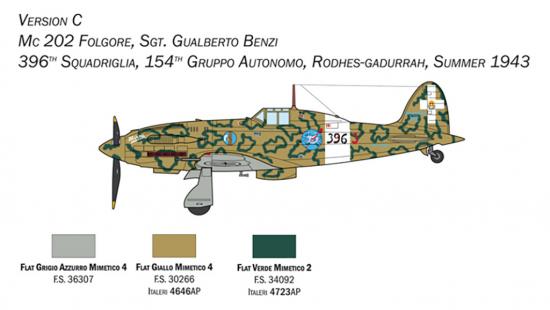 Italeri 1/32 WW2 Italian MC.202 Folgore fighter plane Regia Aeronautica