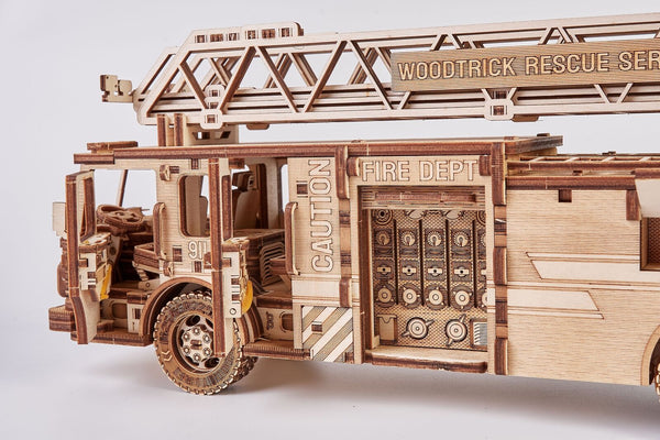 Wood Trick 3D wooden model kit Rescue Firetruck