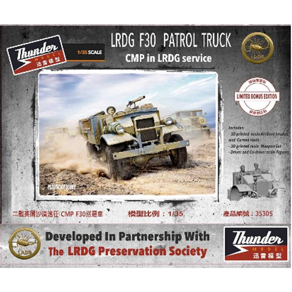 Thunder Model 35305 LRDG F30 Patrol Truck Limited Ed. W/Figures 1:35 Model Kit