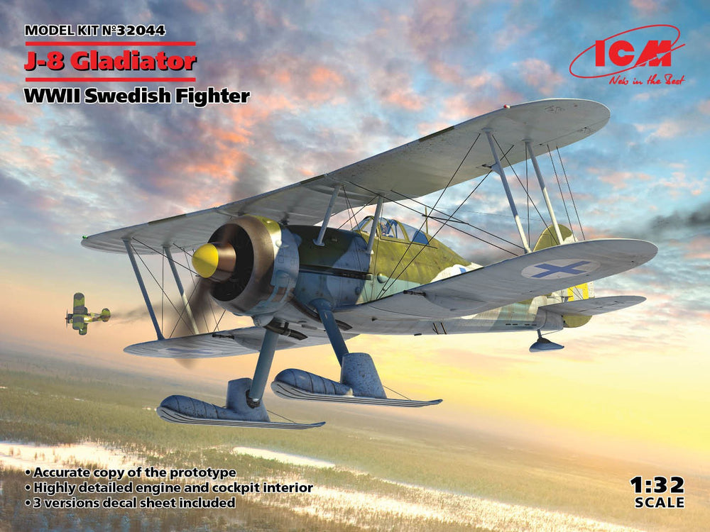 ICM 1/32 WW2 J-8 Gladiator, WWII Swedish Fighter
