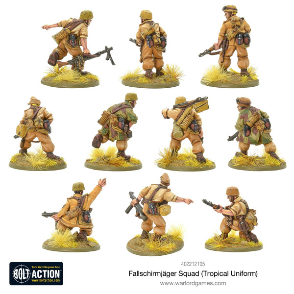 Warlord Games 28mm - Bolt Action WW2 German Fallschirmjager Squad (Tropical Uniform)