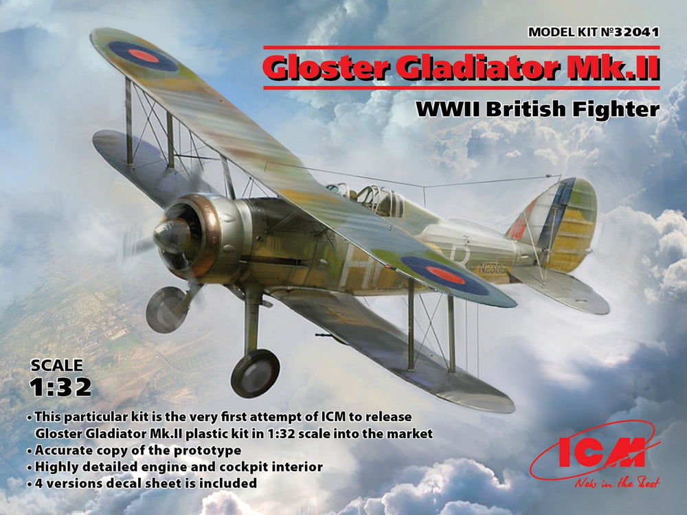 ICM 1/32 WW2 Gloster Gladiator Mk.II, WWII British Fighter
