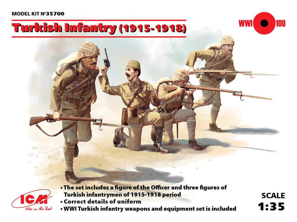 ICM 1/35 WW1 Turkish Infantry (1915-1918) (4 figures)