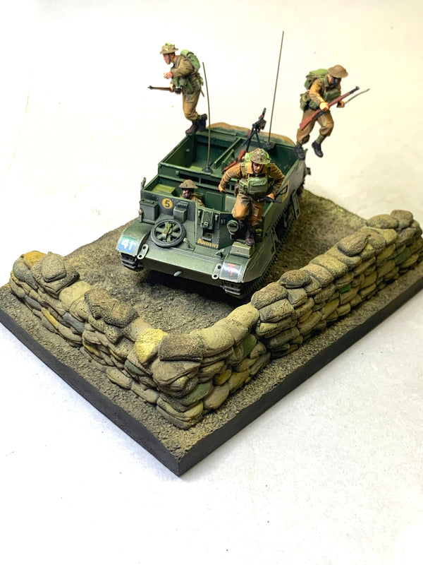 1/35 scale Sandbags Long L wall and Base 180mm x 130mm