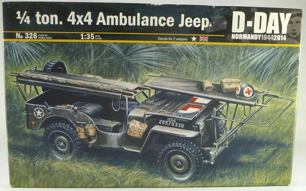 ITALERI 1/35 Scale WW2 Allied 1/4 TON 4X4 AMBULANCE JEEP D-DAY model kit