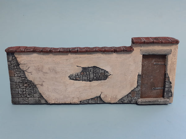 1/35 Scale Tile Topped Park Wall with Door. Diorama Accessory