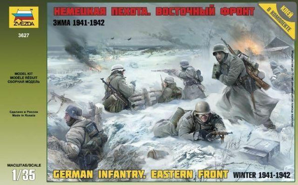 Zvezda 1/35 Scale WW2 German Hold Winter Infantry plastic figure kit