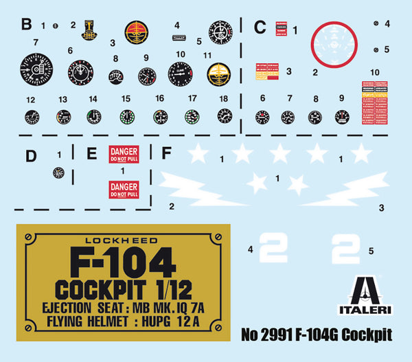 Italeri 1/12 scale F-104 G Cockpit interior model kit