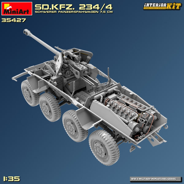 Miniart 1/35 WW2 GERMAN Sd.Kfz. 234/4 SCHWERER PANZERSPAHWAGEN 7,5 cm
