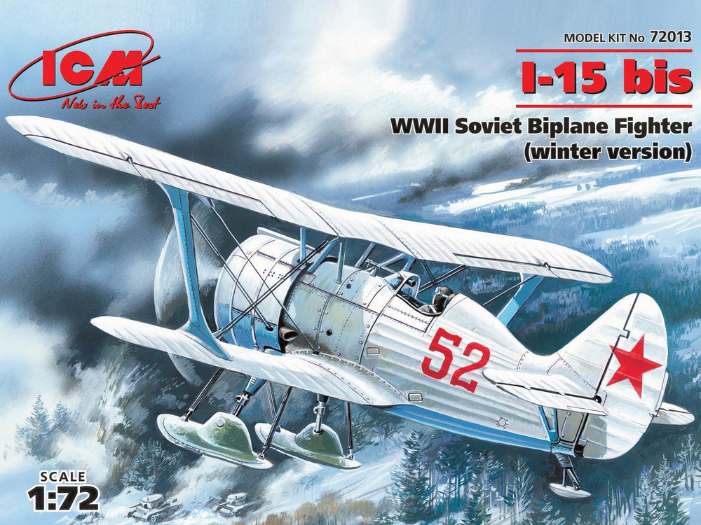 ICM 1/72 I-15 bis, WWII Soviet Biplane Fighter (winter version)