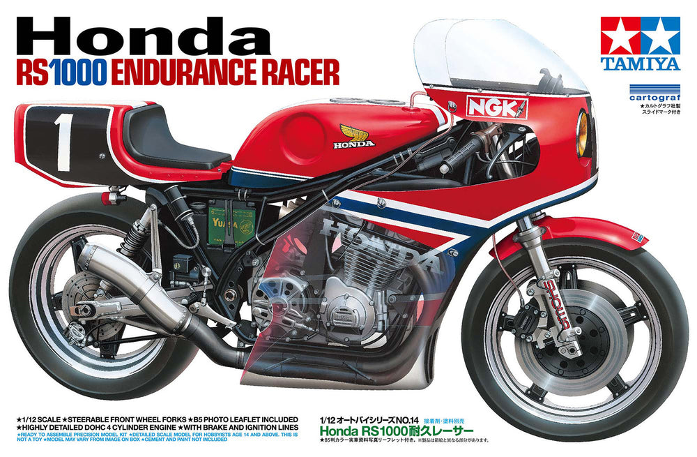 Tamiya 1/12 scale Honda RS1000 Endurance Racer motorbike model kit