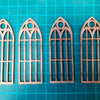 1/35 scale laser cut wooden Small Church windows (4 pcs)