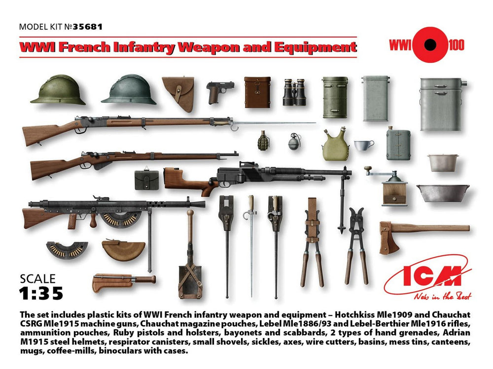 ICM 1/35 WW1 French Infantry Weapon and Equipment
