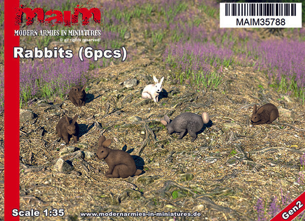 MaiM 1/35 scale Rabbits / Rabbits (6pcs)