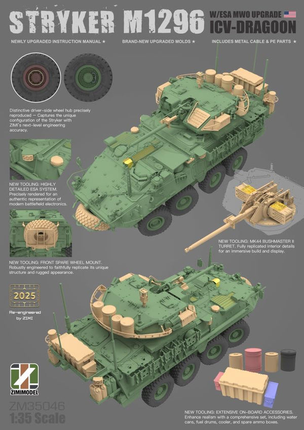ZIMI 1/35 scale Stryker M1296 ICV-Dragoon with ESA MWO Upgrade Kit
