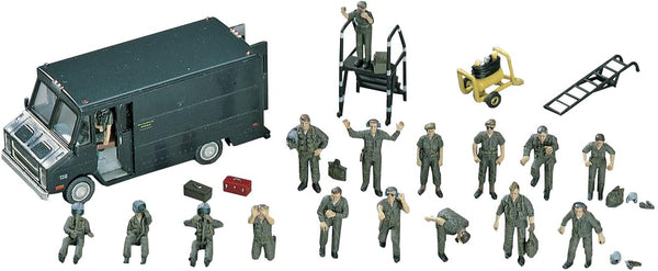 Hasegawa 1:72 Scale U.S Pilot + Ground Crew Set figures accessories