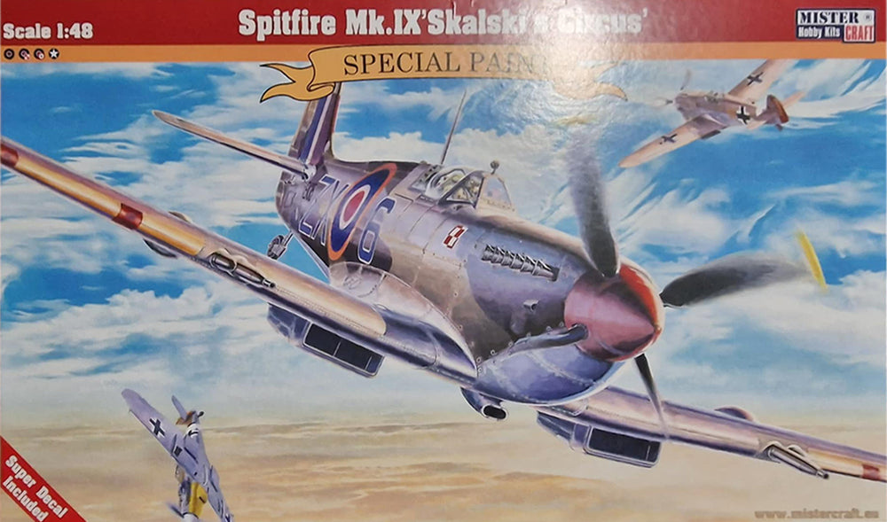 MisterCraft 1/48 scale WW2 RAF Spitfire Mk.IX Skalski Circus Model Kit