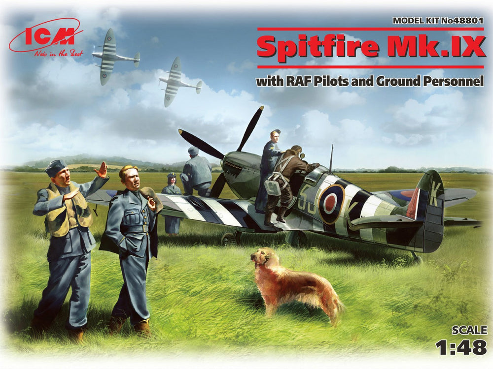 ICM 1/48 WW2 Spitfire Mk.IX with RAF Pilots and Ground Personnel
