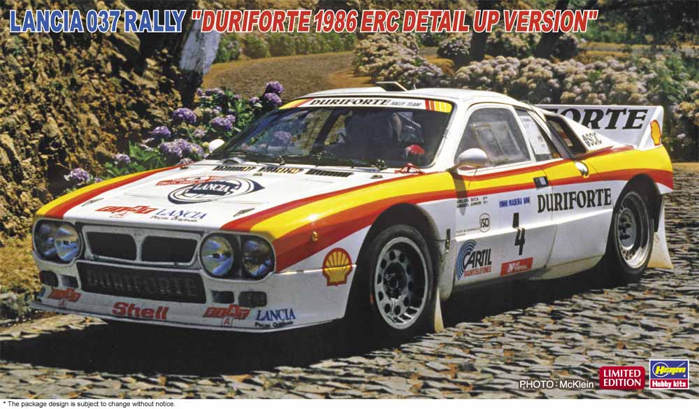 Hasegawa 1/24 1986 Lancia 037 Rally - Duriforte ERC Model Kit With Etched Metal Parts