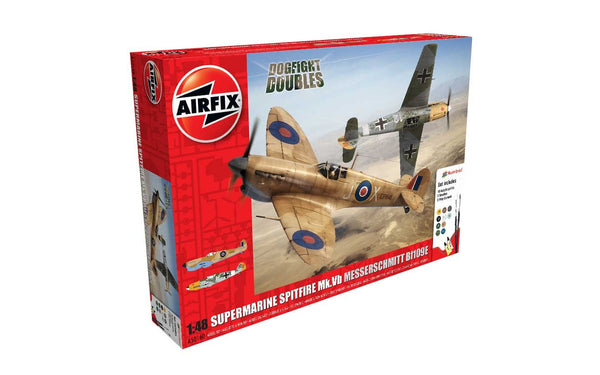 Airfix 1/48 Scale Supermarine Spitfire MkVb Messerschmitt Bf109E Dogfight Doubles Gift Set 1:48