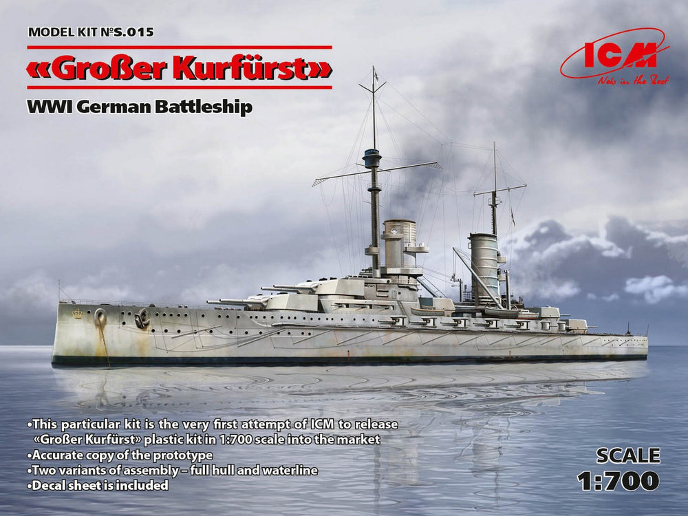 ICM 1/700 'GroBer Kurfürst', WWI German Battleship