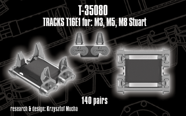 Quick Tracks 1/35 scale WW2 track upgrade T16E1 tracks – M3, M5 M8 Stuart