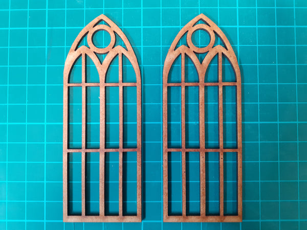 1/35 scale laser cut wooden Large Church windows (2 pcs)