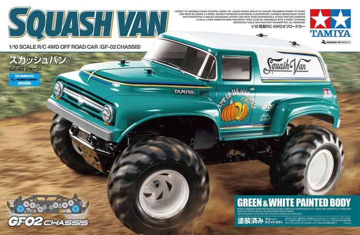 Tamiya Squash Van GrnWhi PB (GF-02) (Green & White Painted Body)